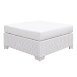 Somani White Outdoor Ottoman - Ornate Home