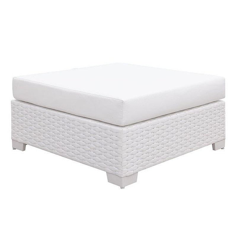 Somani White Outdoor Ottoman - Ornate Home