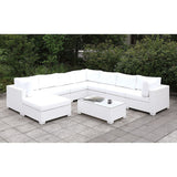 Somani White Outdoor Ottoman - Ornate Home