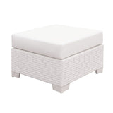 Somani White Outdoor Small Ottoman - Ornate Home