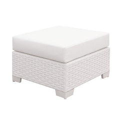Somani White Outdoor Small Ottoman - Ornate Home