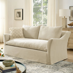 Somerset 70" Linen Blend Slipcovered Loveseat - Ornate Home