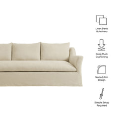 Somerset 92" Linen Blend Slipcovered Sofa - Ornate Home