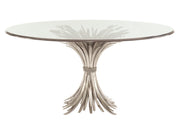 Somerset Clear/Silver Leaf Round 48" Dining Table - Ornate Home