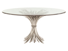 Somerset Clear/Silver Leaf Round 48" Dining Table - Ornate Home