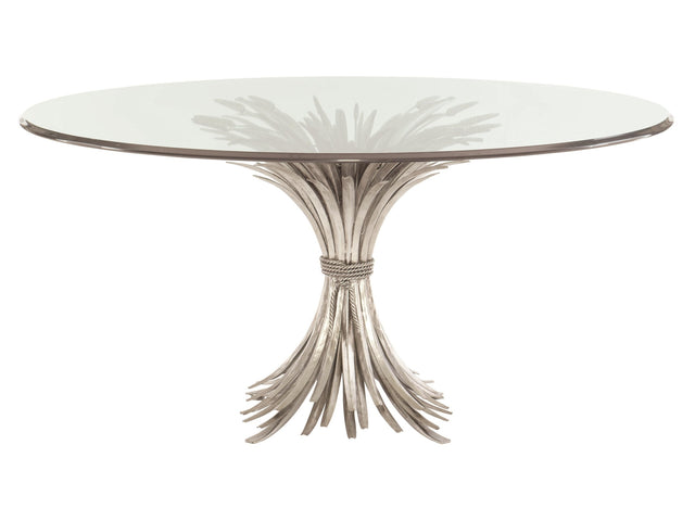 Somerset Clear/Silver Leaf Round 48" Dining Table - Ornate Home