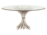 Somerset Clear/Silver Leaf Round 54" Dining Table - Ornate Home