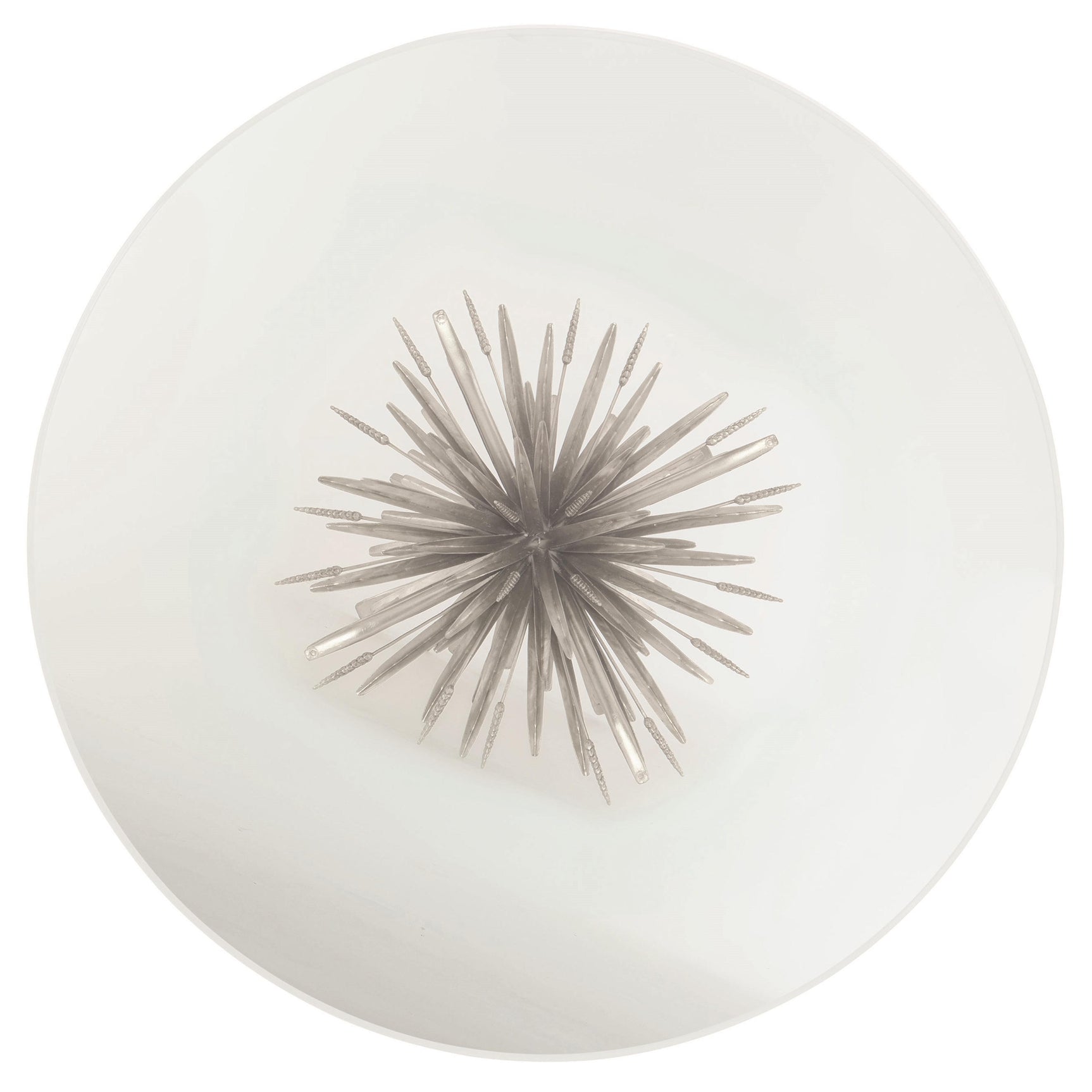 Somerset Clear/Silver Leaf Round 54" Dining Table - Ornate Home