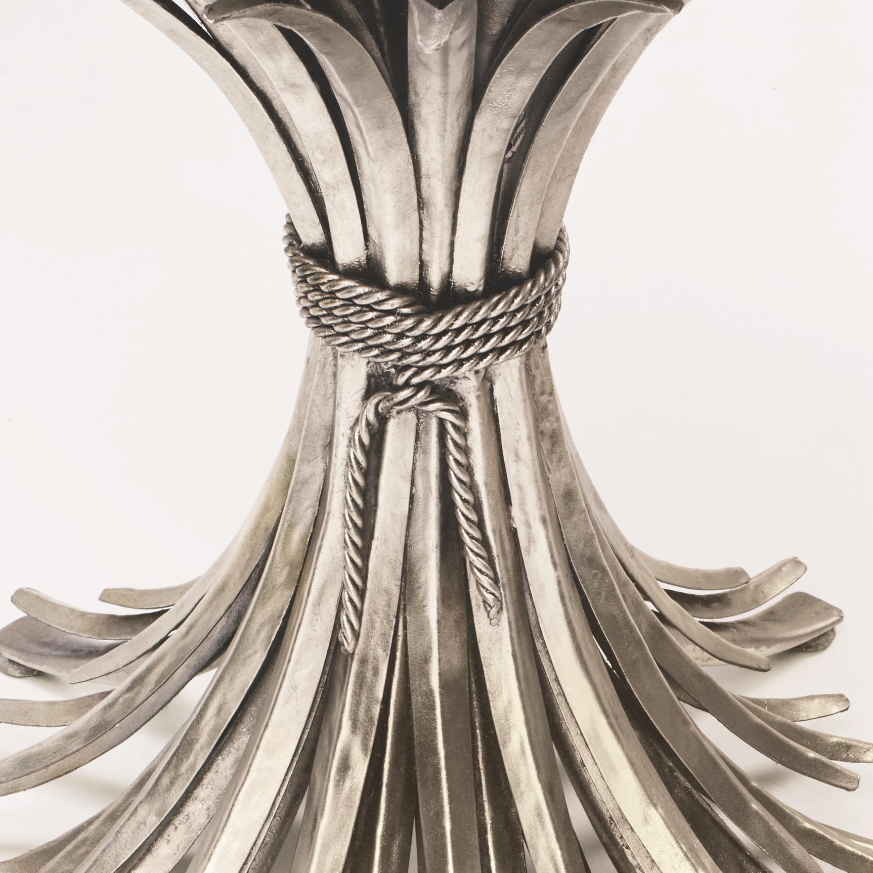 Somerset Clear/Silver Leaf Round 54" Dining Table - Ornate Home