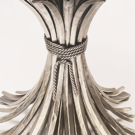 Somerset Clear/Silver Leaf Round 54" Dining Table - Ornate Home