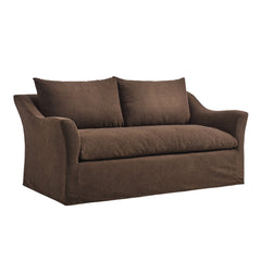 Somerset Cocoa 70" Linen Blend Slipcovered Loveseat - Ornate Home