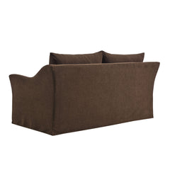 Somerset Cocoa 70" Linen Blend Slipcovered Loveseat - Ornate Home