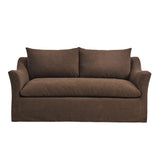 Somerset Cocoa 70" Linen Blend Slipcovered Loveseat - Ornate Home