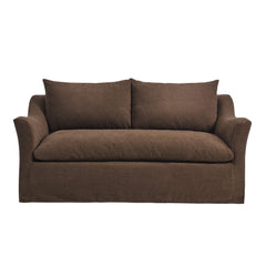 Somerset Cocoa 70" Linen Blend Slipcovered Loveseat - Ornate Home
