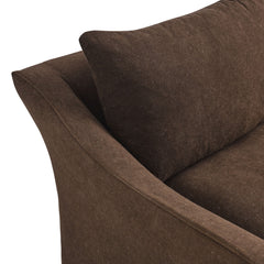 Somerset Cocoa 70" Linen Blend Slipcovered Loveseat - Ornate Home