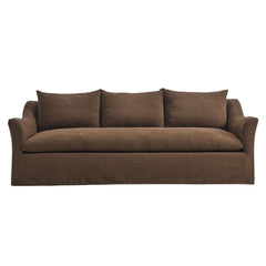 Somerset Cocoa 92" Linen Blend Slipcovered Sofa - Ornate Home