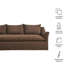 Somerset Cocoa 92" Linen Blend Slipcovered Sofa - Ornate Home
