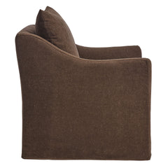 Somerset Cocoa Linen Blend Slipcovered Armchair - Ornate Home