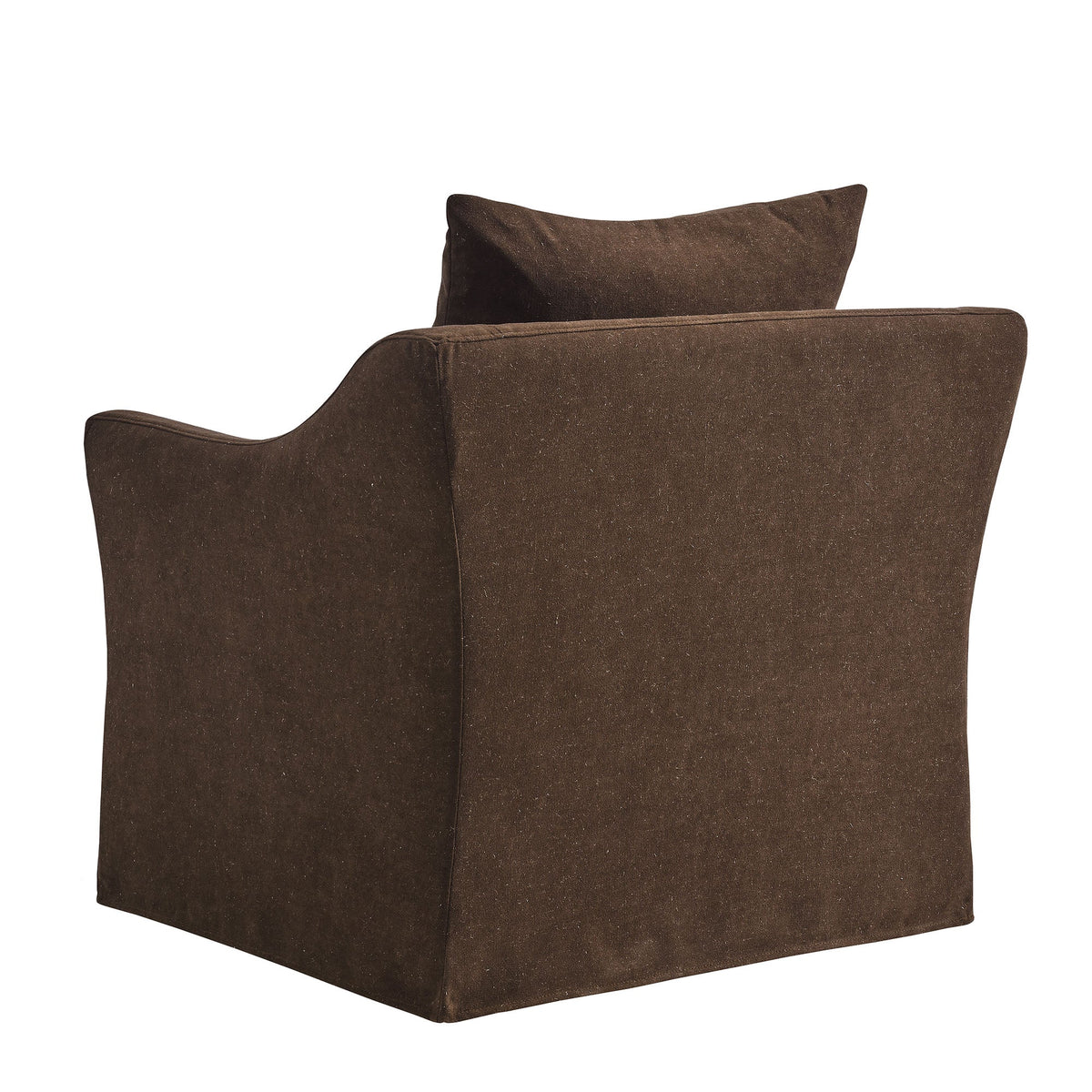 Somerset Cocoa Linen Blend Slipcovered Armchair - Ornate Home
