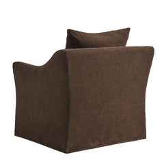 Somerset Cocoa Linen Blend Slipcovered Armchair - Ornate Home
