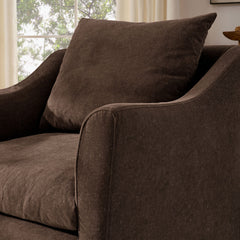 Somerset Cocoa Linen Blend Slipcovered Armchair - Ornate Home