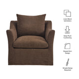 Somerset Cocoa Linen Blend Slipcovered Armchair - Ornate Home