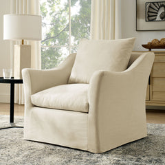 Somerset Linen Blend Slipcovered Armchair - Ornate Home