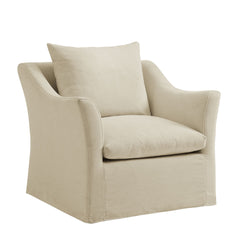 Somerset Linen Blend Slipcovered Armchair - Ornate Home