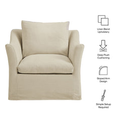 Somerset Linen Blend Slipcovered Armchair - Ornate Home