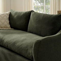 Somerset Sage 70" Linen Blend Slipcovered Loveseat - Ornate Home