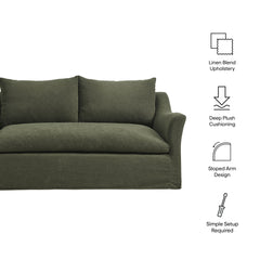 Somerset Sage 70" Linen Blend Slipcovered Loveseat - Ornate Home