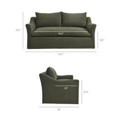 Somerset Sage 70" Linen Blend Slipcovered Loveseat - Ornate Home
