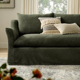 Somerset Sage 92" Linen Blend Slipcovered Sofa - Ornate Home