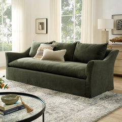 Somerset Sage 92" Linen Blend Slipcovered Sofa - Ornate Home