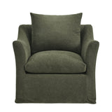 Somerset Sage Linen Blend Slipcovered Armchair - Ornate Home