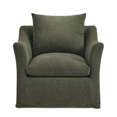 Somerset Sage Linen Blend Slipcovered Armchair - Ornate Home