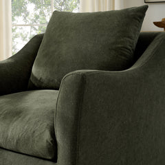 Somerset Sage Linen Blend Slipcovered Armchair - Ornate Home
