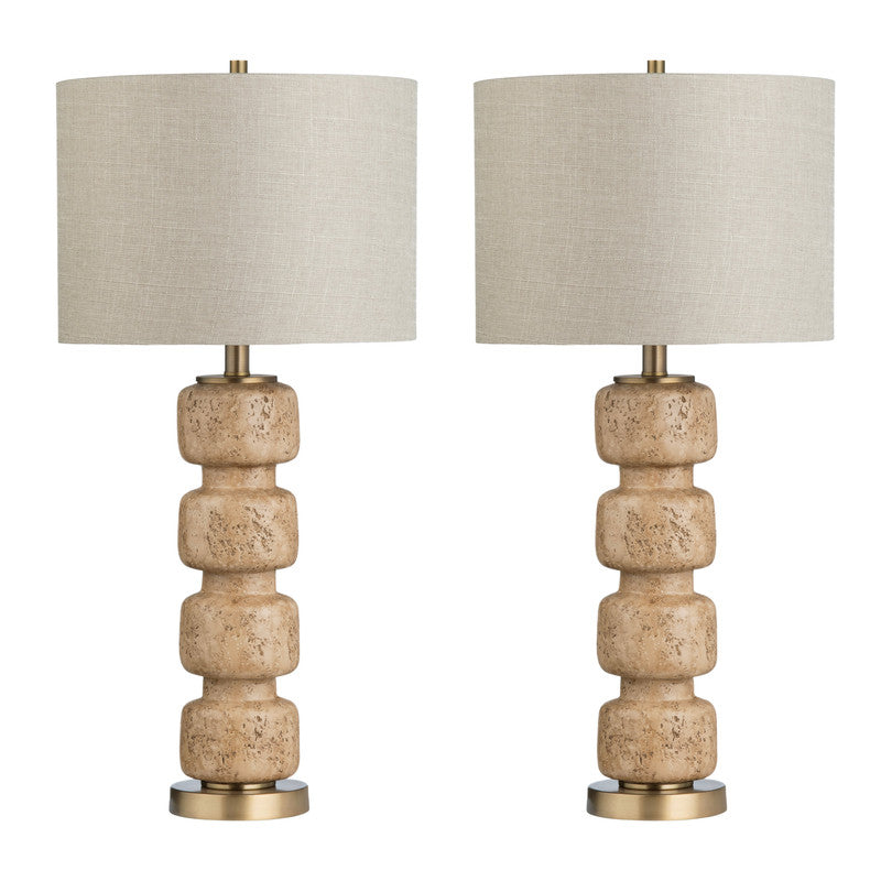 Somerset Tan/Gold Table Lamp (Set of 2) - Ornate Home