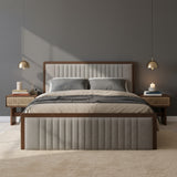 Somune Gray & Walnut King Bed - Ornate Home