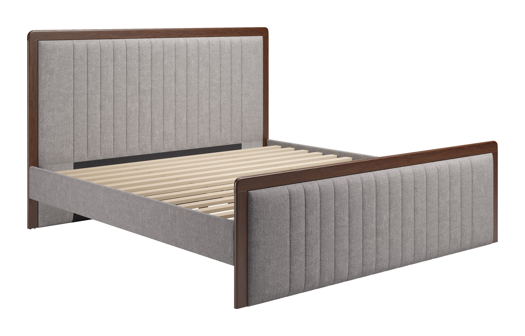 Somune Gray & Walnut King Bed - Ornate Home