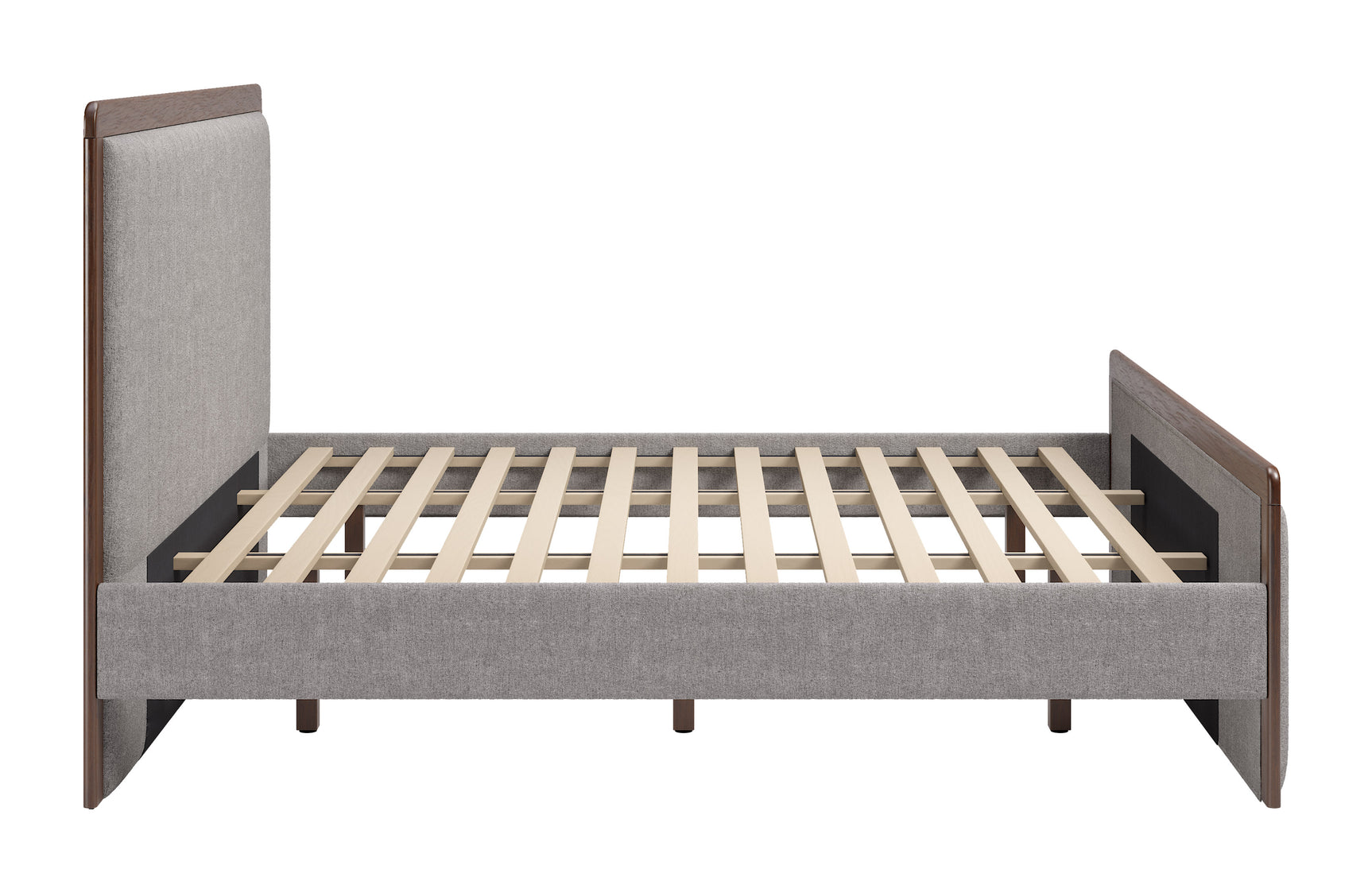 Somune Gray & Walnut King Bed - Ornate Home