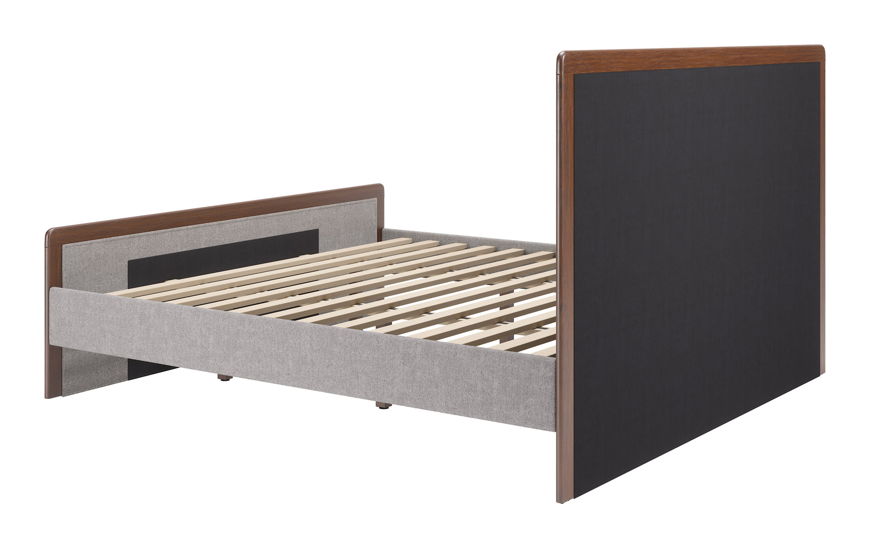 Somune Gray & Walnut King Bed - Ornate Home