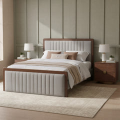Somune Gray & Walnut Queen Bed - Ornate Home