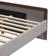 Somune Gray & Walnut Queen Bed - Ornate Home