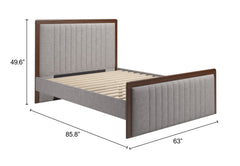 Somune Gray & Walnut Queen Bed - Ornate Home