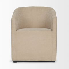 Sondra Beige Barrel Back Dining Arm Chair