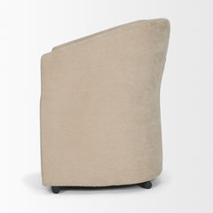 Sondra Beige Barrel Back Dining Arm Chair