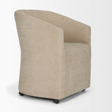 Sondra Beige Barrel Back Dining Arm Chair - Ornate Home