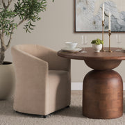 Sondra Beige Barrel Back Dining Arm Chair - Ornate Home
