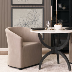 Sondra Gray Barrel Back Dining Arm Chair